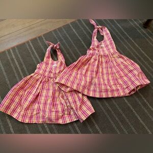 Plaid Pink and Yellow Halter Dresses
